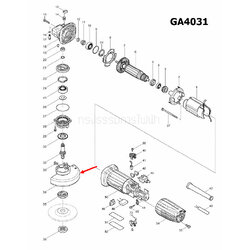 กันสะเก็ด,บังใบ เลื่อยวงเดือน Makita-มากีต้า รุ่น GA4031 [#34] Pn.122885-5 (แท้) ##