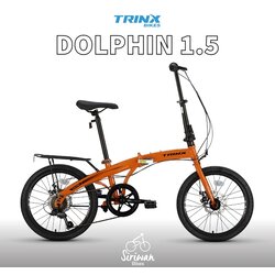 จักรยานพับได้ TRINX DOLPHIN 1.5 Disc SHIMANO 7 speed เฟรมเหล็ก วงล้อ 20 นิ้ว มีตะแกรงซ้อนท้าย TRINX MY2023