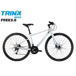 จักรยานไฮบริด TRINX FREE 3.0 HYBRID BICYCLE, ล้อ 700C เกียร์ 18สปีด เฟรมอลู NEW2023