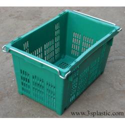 ลังพลาสติก หูเหล็กตะกร้าผลไม้หูเหล็ก บรรจุ25kg. ขนาด 38 x 59 x 33 HDPE เบอร์ 427้