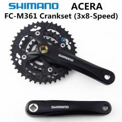 จาน ACERA, FC-M361L, 8-SPD, 42/32/22T, 175MM สีดำและสีเงิน 2019