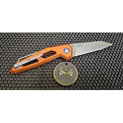 MKM Edge Liner Lock Knife Orange Aluminum (2.9" Satin) EGL-AOR