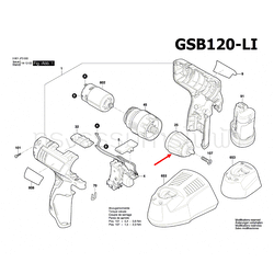 หัวจับดอก สว่านกระแทกไร้สาย BOSCH บอช GSB120-LI Pn.2609111312 (แท้-สั่ง)
