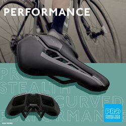 PRO อานนั่ง STEALTH CURVED PERFORMANCE Saddle สีดำ, 142MM 152MM MY 2023