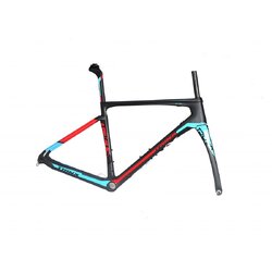 เฟรมเสือหมอบคาร์บอน TRINX TDO 3.0 CARBON FRAMESET ริมเบรค คาร์บอน T800สีดำด้านแดงฟ้า