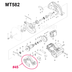 ด้ามจับ เลื่อยวงเดือน Maktec MT582 [#45] Pn.452089-8 (แท้) ##