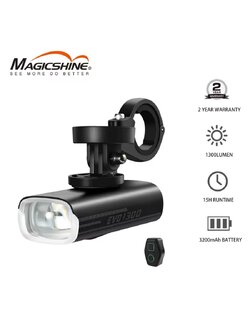ไฟหน้า Magicshine EVO 1300 กำลังขับสูงสุด: 1300 LUMENS รันไทม์สูงสุด 15 ชม กันน้ำ IPX6 ความจุแบตเตอรี่ 3.6V 3200mAh