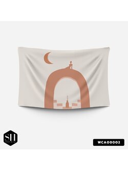 ผ้าติดผนัง ผ้าแขวนผนัง ผ้าตกแต่ง The Moon Forgets WCA00002 #SOdAhome #SOdAPrintinG #WallCloth