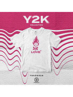 เสื้อยืด พิมพ์ลาย Love Y2K Collection สีขาว รหัส TSA00338 #เสื้อ #เสื้อยืด