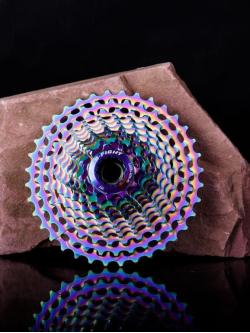 เฟืองหลัง S-FIGHT G11-CF SPROCKET CASSETTE สีรุ้ง วัสดุอลูมิเนียมเซาะร่อง CNC หนัก 210 กรัม