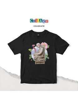 เสื้อยืดพิมพ์ลาย Collage Venus I รหัส CEA00470 สีดำ #เสื้อยืด #Collage