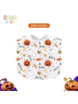 ผ้าซับน้ำลาย ฮาโลวีน Baby Halloween #ใส่ชื่อได้ รหัส DBA00034 👻💜 #ฮาโลวีน #Halloween #SOdAbaby