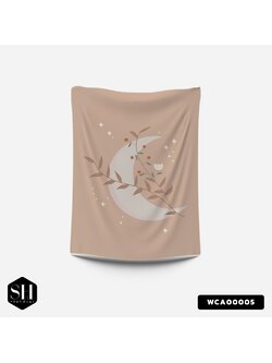 ผ้าติดผนัง ผ้าแขวนผนัง ผ้าตกแต่ง Moonlight WCA00005 #SOdAhome #SOdAPrintinG #WallCloth