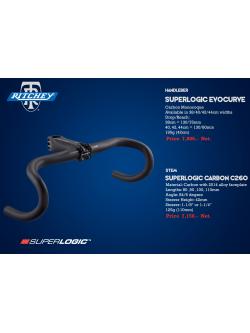 RITCHEY แฮนด์ถนน, SUPERLOGIC EVOCURVE, คาร์บอน, 38, 40, 42, 44CM