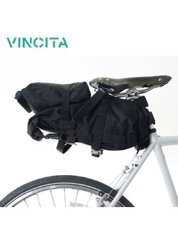 Vincita กระเป๋าใต้อานสำหรับ BIKEPACKING ปิดกระเป๋าด้วยการม้วน พร้อมกระเป๋าเสริมใบเล็ก วินสิตา B038 : BIKEPACKING SADDLE BAG