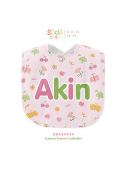 ผ้าซับน้ำลาย Baby Bib ลาย Butterfly loves flowers รหัส DBA00045 🌼🌸 #SummerFlowers #SOdAbaby