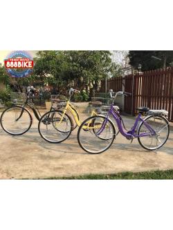 จักรยานแม่บ้าน OSAKA RHINO CITY BIKE พร้อมตะกร้า ไม่มีเกียร์ ล้อ 26นิ้ว