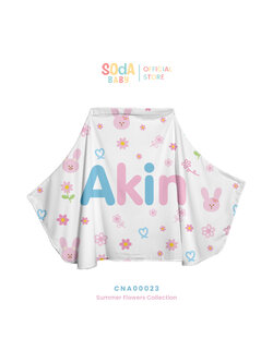 ผ้าคลุมให้นม ลาย Daisy and Rabbit #ใส่ชื่อได้ รหัส CNA00023 🌼🌸 #SummerFlowers #SOdAbaby