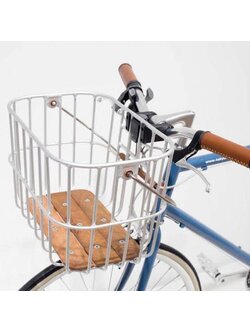 BROOKS HOXTON WIRE BASKET ตะกร้าอลูมิเนียมพร้อมฐานไม้ ตะกร้าหน้าแฮนด์จักรยาน แบบถอดได้