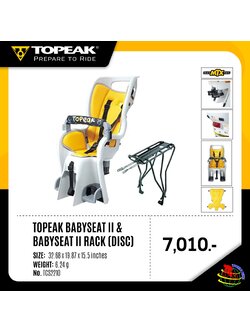 เก้าอี้เด็ก TOPEAK BABYSEAT™ II & ตะแกรงท้าย BABYSEAT™ II RACK (DISC) : TCS2210 (เก้าอี้+ตะแกรงท้าย)