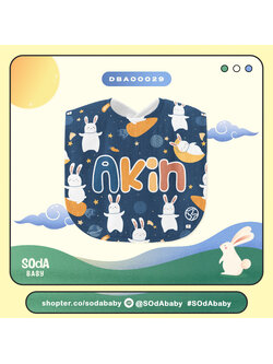 ผ้าซับน้ำลาย ใส่ชื่อได้ Rabbit Cuties Collection III รหัส DBA00029 #SOdAbaby #RabbitCutiesCollection