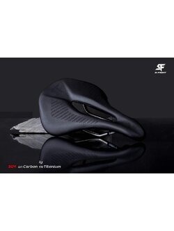 เบาะ S-FIGHT SG4 FULL CARBON SADDLE ขนาด152 x L 245 mm เบาะ Full Carbon หุ้มด้วยหนังเกรดพรีเมี่ยม ราง: Titanium สีดำ
