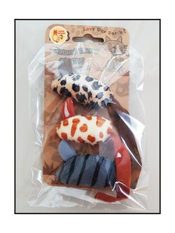 ของเล่นแมว หนูแคทนิป หนูลาย 3 ตัว