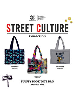 กระเป๋า Fluffy Book Tote Bag Medium Size Street Culture รหัส TGA00073-TGA00075 #SOdAPtintinG