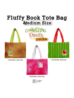 กระเป๋า Fluffy Book Tote Bag Medium Size Contrasting Fruits รหัส TGA00061-TGA00063 #SOdAPtintinG