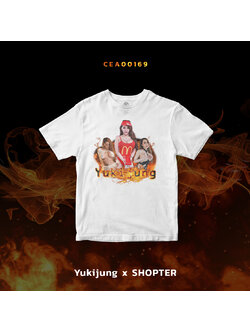 เสื้อยืด พิมพ์ลาย Yukijung สีขาว CEA00169 #เสื้อ #เสื้อยืด #Yuki
