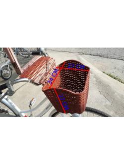 ตะกร้าจักรยาน BAKET04 สไตล์หวายเทียม พร้อมฝาปิด.มีแบบนูน ตะกร้าพลาสติก