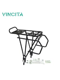 Vincita ตะแกรงหลังจักรยาน TOUR DISC สำหรับรถดิสเบรค สีดำ (C025) - สำหรับล้อ 26 นิ้ว ตะแกรงท้าย รับน้ำหนักได้ถึง 25 KG สำหรับล้อ 24-28 นิ้ว