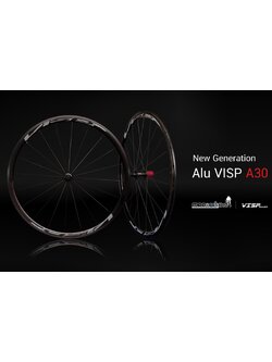 VISP ALU A30 road wheelset, ceramic hub, Visp Ceramic Bearing, Aero flat spokes, supports Shimano 8-11 speed freehub