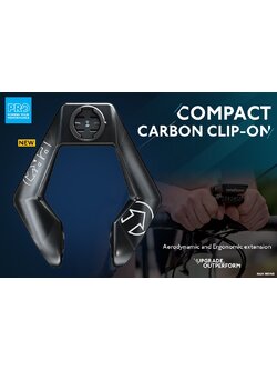 PRO COMPACT Clip-On Aerobar Carbon | Computer Mount - 31.8mm | black คลิ๊ปออนสำหรับแฮนด์คาร์บอน MY2023