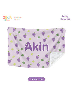 ผ้าห่มเด็ก ใส่ชื่อได้ ลาย Grape 🍇 Fruity Collection รหัส CKA00209 #ผ้าห่ม #SOdAbaby