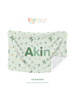 ผ้าห่มเด็ก ใส่ชื่อได้ ลาย Yellow-White flowers รหัส CKA00194 🌼🌸 #SummerFlowers #ผ้าห่ม #SOdAbaby