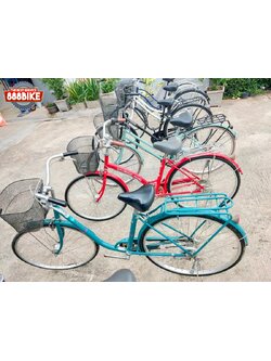 จักรยานญี่ปุ่น จักรยานมือสองสภาพคัดเกรด AAA มีไฟ มีตะแกรงท้ายและมีตะกร้าเหล็ก จากญี่ปุ่นแท้ มีเกียร์