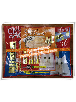[แถมฟรีแมวเลีย10ซอง] CIAO Churu เชา ชูหรุ ขนมแมวเลีย ครีมแมวเลีย รวมรสปลาทูน่าเนื้อขาว และปลาทูน่าคัตซึโอะ (น้ำเงิน) แพ็คเอ็กซ์ตร้า Extra 14gx40