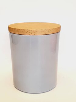 แก้วสี ขนาด 8.9 oz. (255 ml.) สีเทา + ฝาไม้