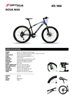 OPTIMA NOVA M4X ALLOY FRAME 3*9 Speed Shimano 26 wheelset