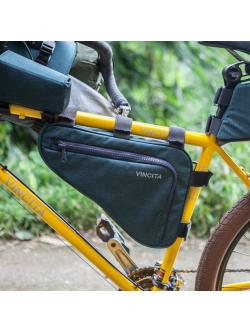 กระเป๋าสามเหลี่ยมใต้เฟรม Vincita B025BP, Cycling Bicycle Front Tube Triangle Frame Bag Bike Frame Zip Bag, STRADA BIKEPACKING FRAME BAG