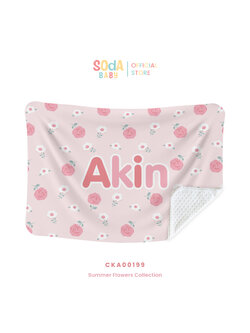 ผ้าห่มเด็ก ใส่ชื่อได้ ลาย Pink Rose รหัส CKA00199 🌼🌸 #SummerFlowers #ผ้าห่ม #SOdAbaby