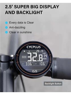 ไมล์จักรยาน CYCPLUS M2 GPS ทรงกลม BIKE GPS Computer กันน้ำ ระดับ IPX6 Bluetooth และ Ant+