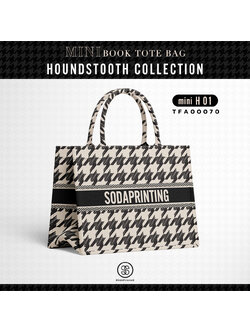 Mini Book tote bag HOUNDSTOOTH COLLECTION รหัส TFA00070 #ใส่ชื่อได้ #SOdAbag