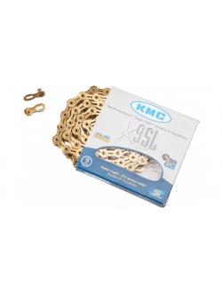 โซ่จักรยาน KMC X9-SL โซ่ 9-speed Chain ,ยาว 116ข้อ พร้อมข้อต่อโซ่แบบปลดเร็ว มีแพ็ค มีสีเงินและสีทอง