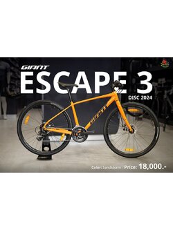 จักรยานไฮบริด GIANT ESCAPE 3 Disc เฟรมอลู 21 สปีด ล้อ 700x38c, Giant NEW 2024