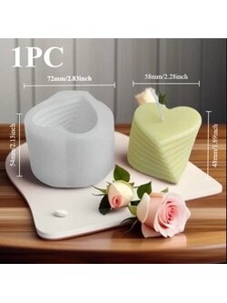 แม่พิมพ์ซิลิโคน รูปหัวใจ Twisted Heart Love Candle
