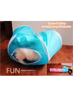 ของเล่นแมว เครซี่ แคท ทันเนล Crazy Cat Tunnel เหมาะสำหรับลูกแมว และแมวโต มี 2 สี ฟ้า และชมพู