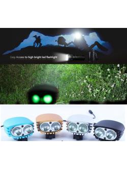 ไฟฉายเอนกประสงค์ ไฟเลด YPD 2 x Cree XM-L U2 LED 4000lm 4-Mode Cool White Bicycle Light