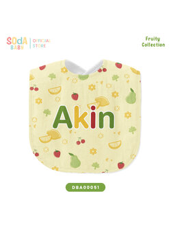 ผ้าซับน้ำลาย Baby Bib ลาย Mixed Fruit (Yellow) 🍒 Fruity Collection รหัส DBA00051 #SOdAbaby #BabyBib
